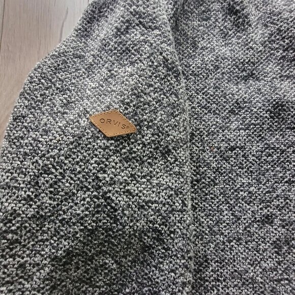 Orvis Mens XXL Black White Pullover Fleece Quarter Zip Sweater - Picture 3 of 15